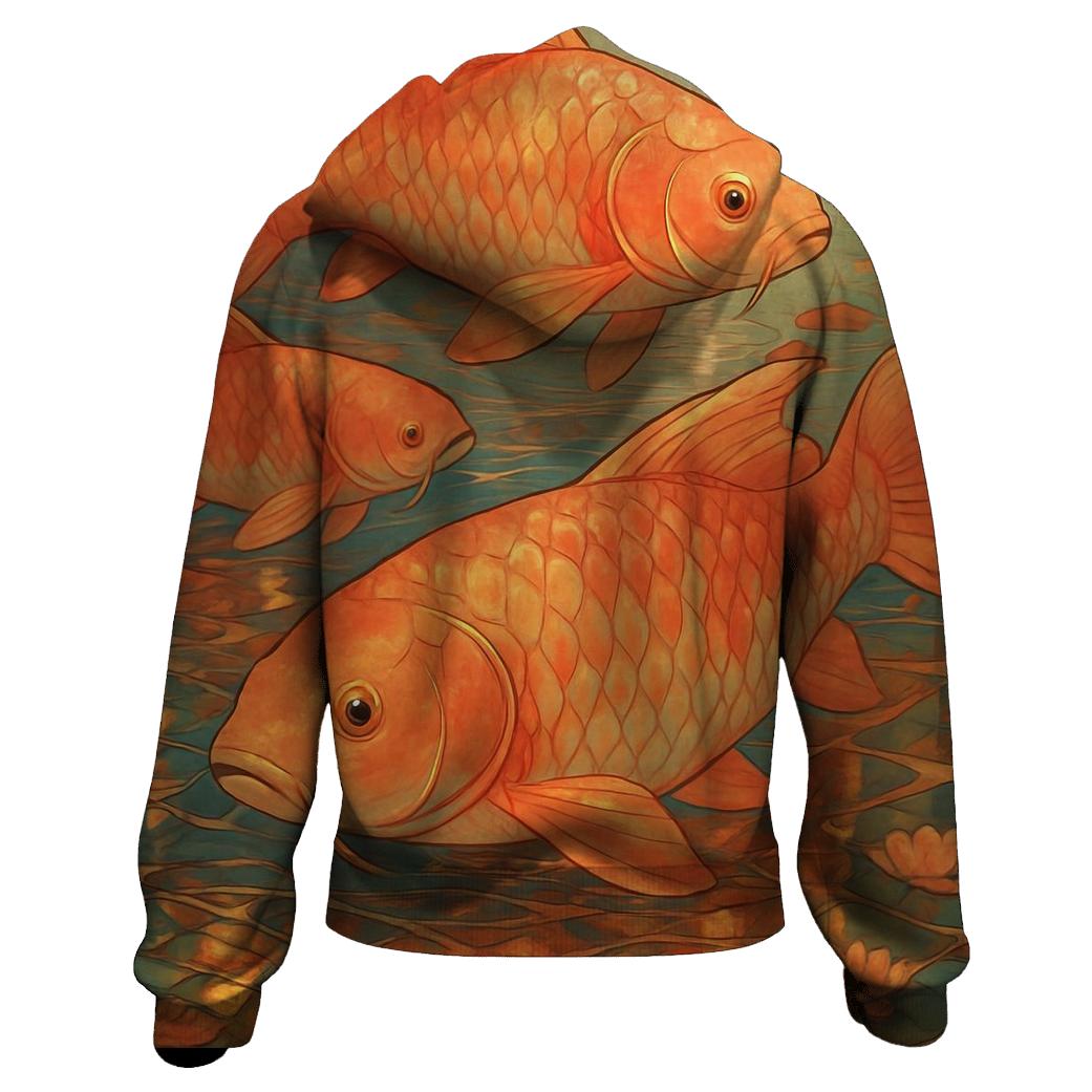 Glass Harbor Koi graphic hoodies