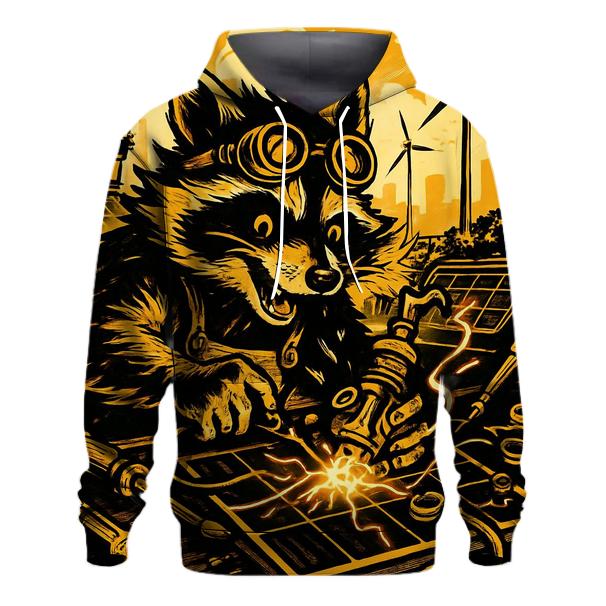 Solar Punk Raccoon graphic hoodies