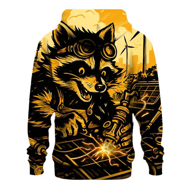 Solar Punk Raccoon graphic hoodies