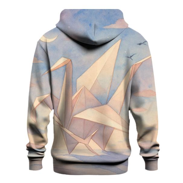 Moonlit Origami Crane designer hoodies