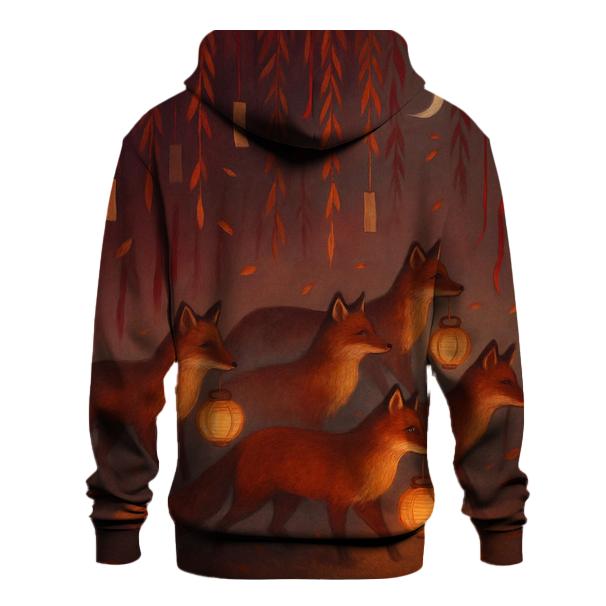 Lantern Fox Procession graphic hoodies