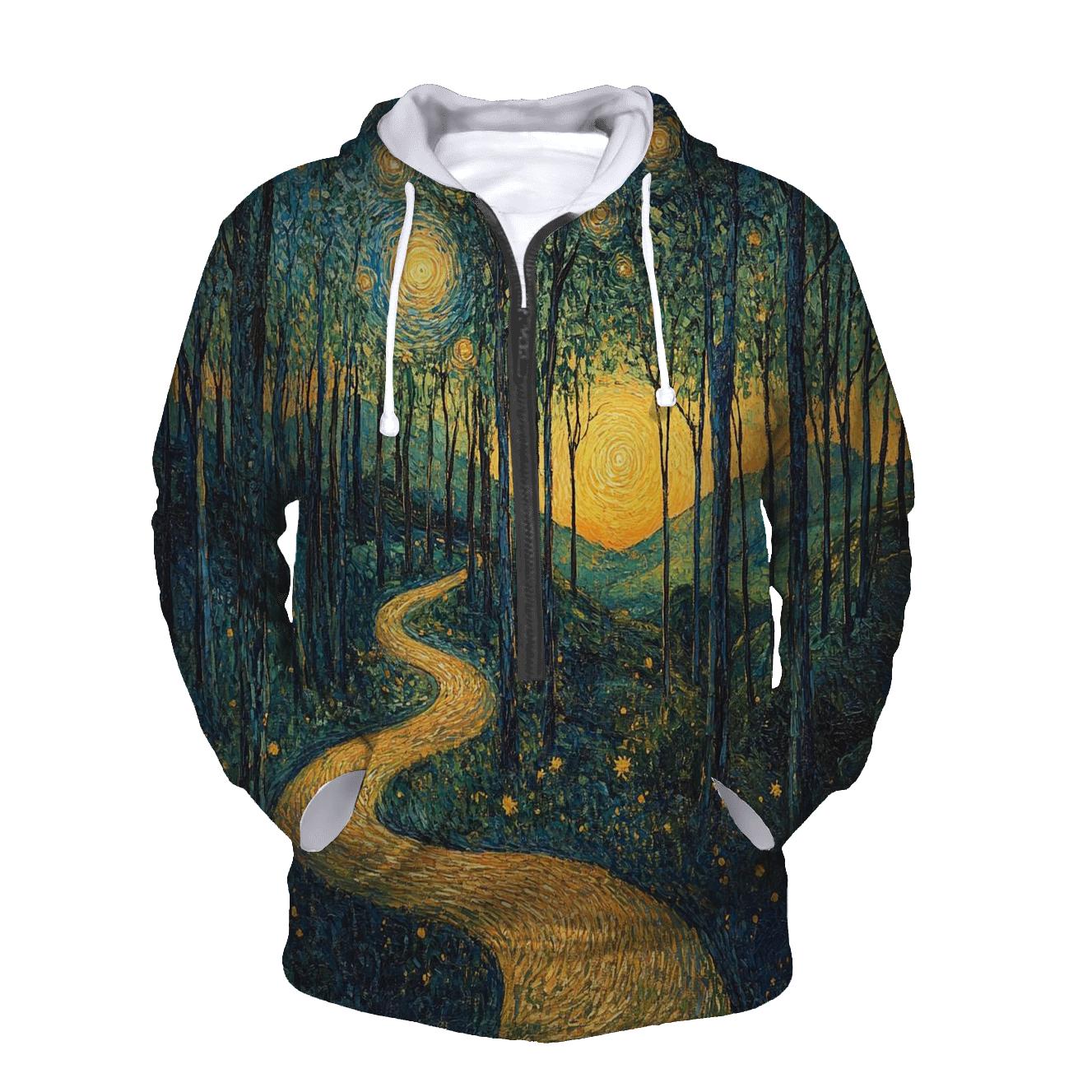 Van Gogh Inspired Forest At Sunrise hoodie styles