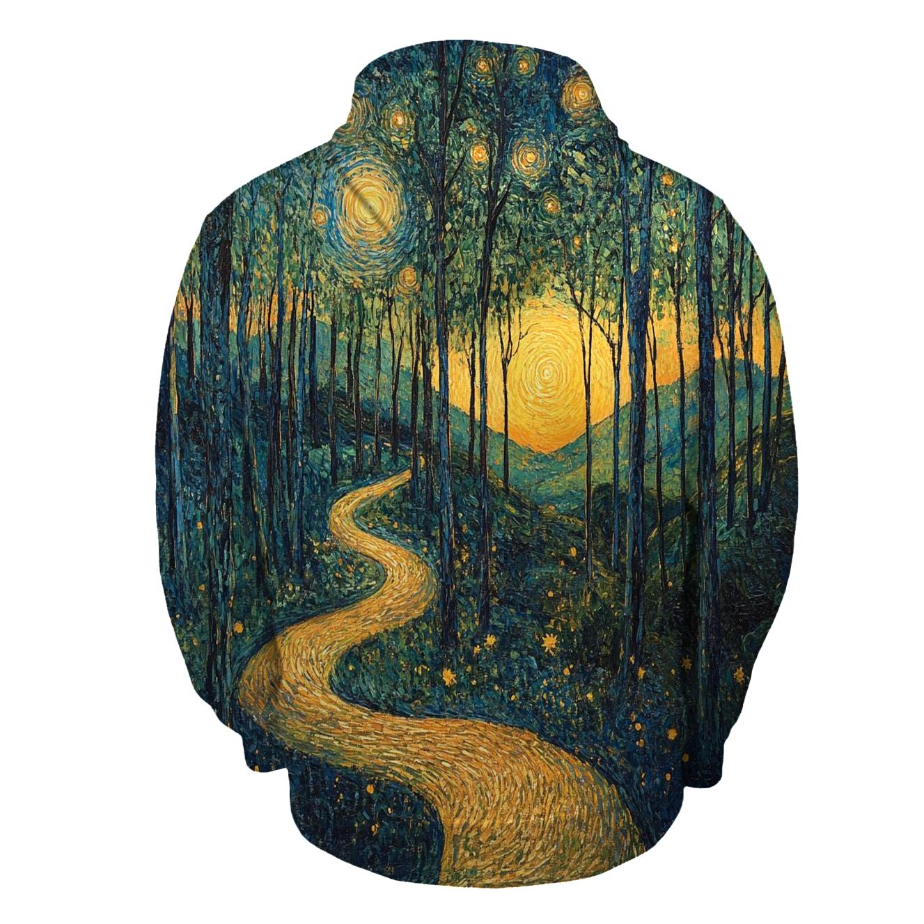 Van Gogh Inspired Forest At Sunrise hoodie styles