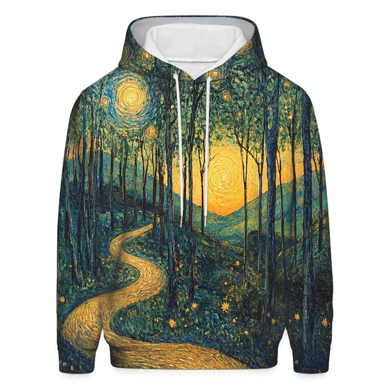 Van Gogh Inspired Forest At Sunrise pullover hoodies