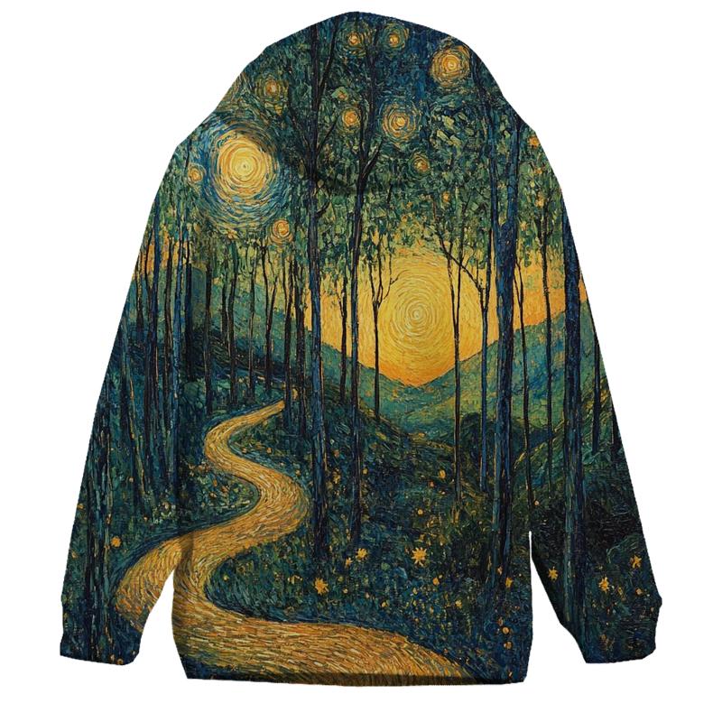 Van Gogh Inspired Forest At Sunrise pullover hoodies