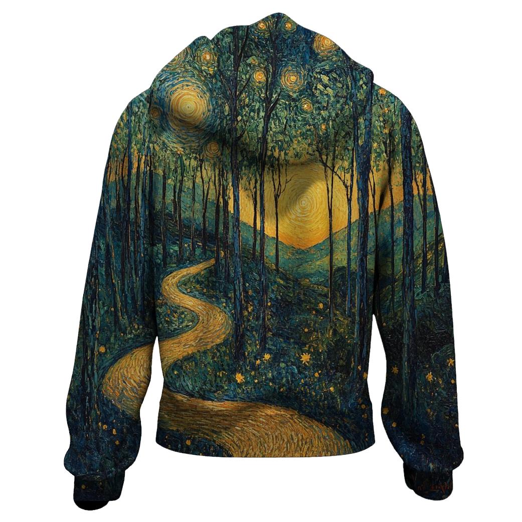 Van Gogh Inspired Forest At Sunrise hoodies fashion