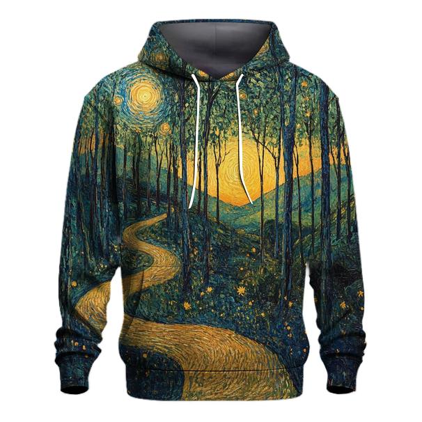 Van Gogh Inspired Forest At Sunrise heavyweight hoodies