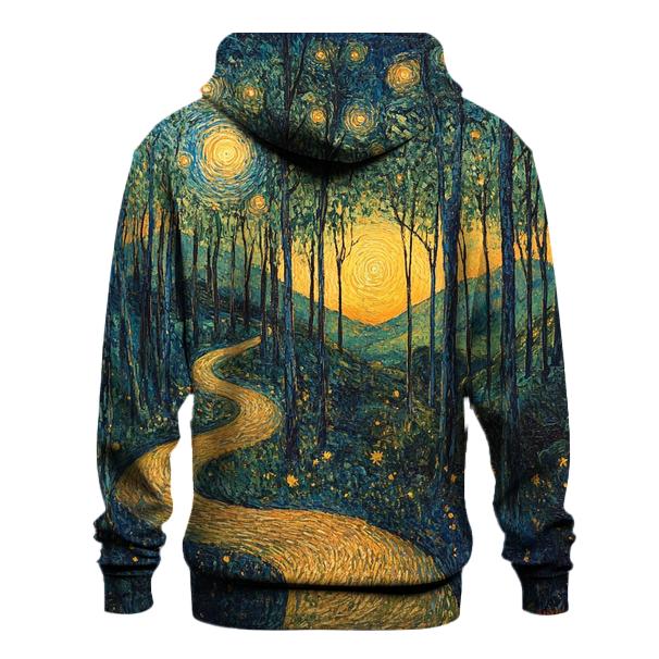 Van Gogh Inspired Forest At Sunrise heavyweight hoodies