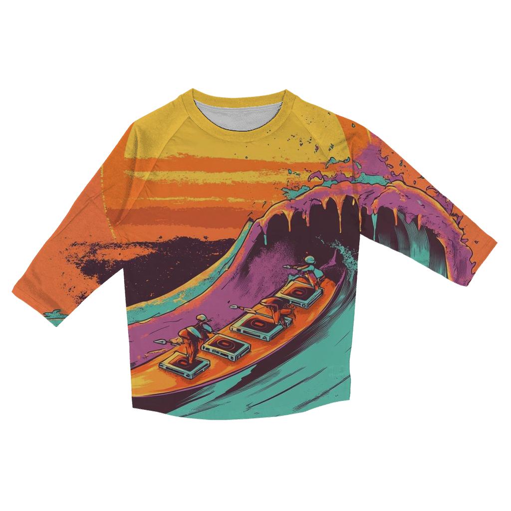 Skewer Squad Surf printed three quarter sleeve shirts