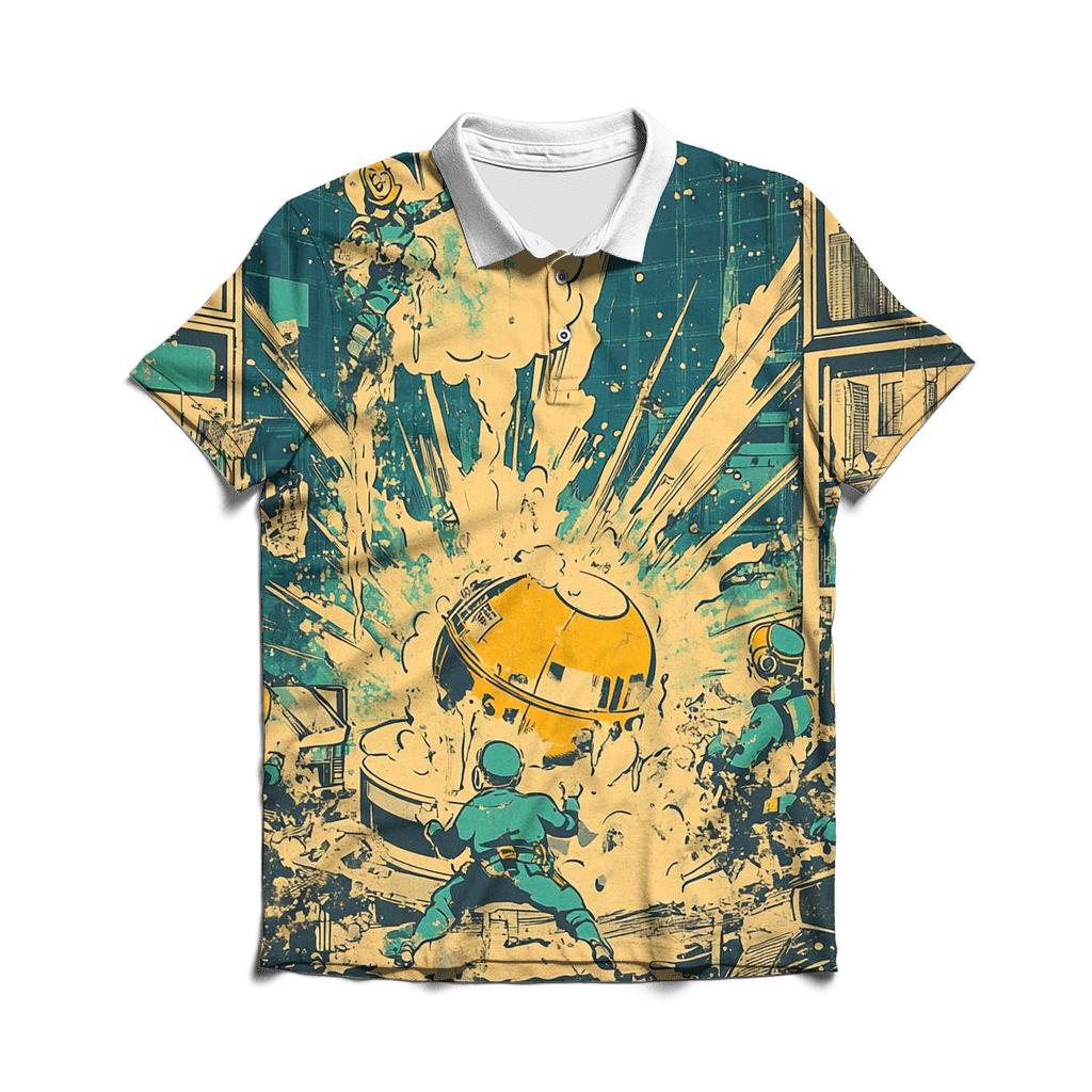 Retro Rescue TV Crew custom polo shirts