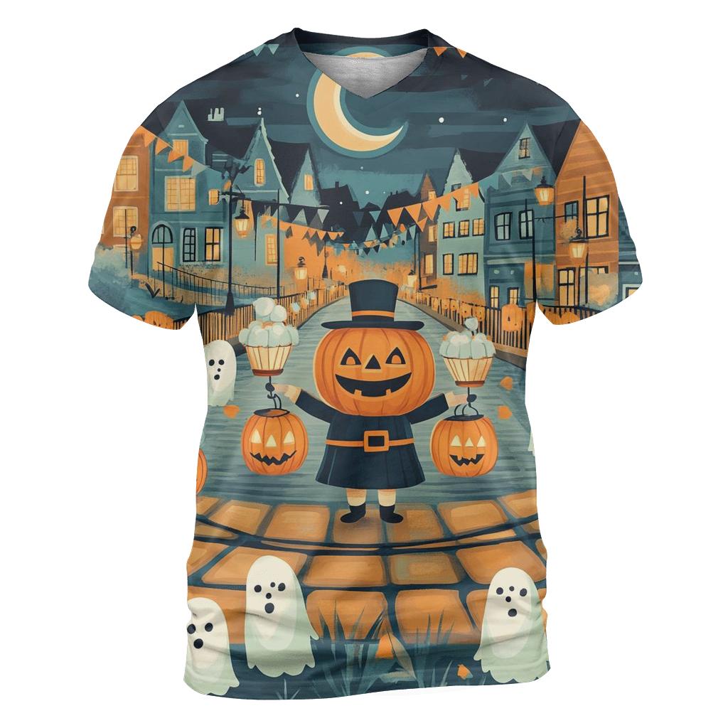 Halloween Lantern Parade unique graphic print tees