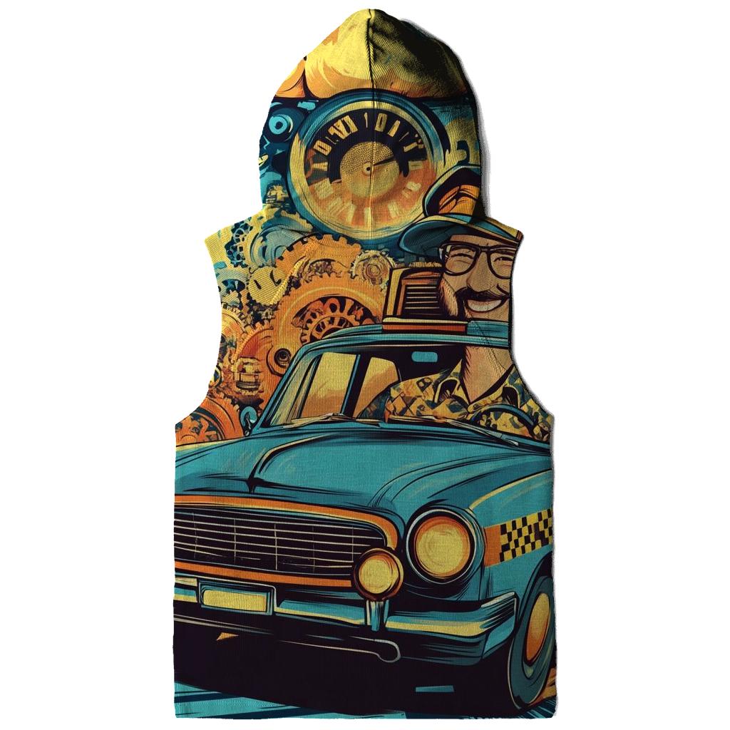 Time-Traveling Cartoon Cab embroidered hoodies
