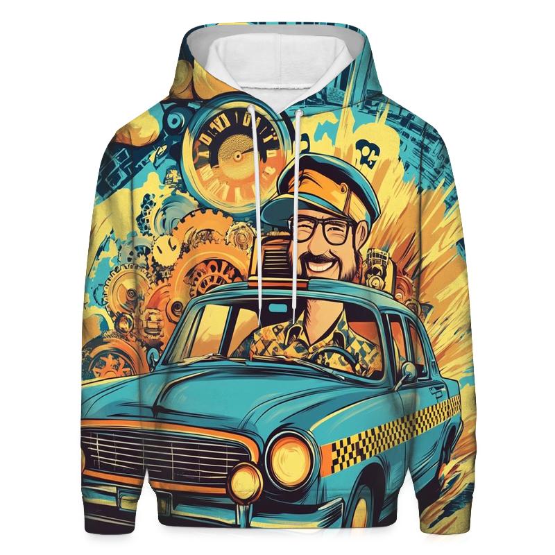 Time-Traveling Cartoon Cab custom hoodies