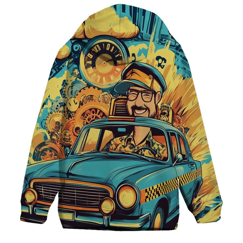 Time-Traveling Cartoon Cab custom hoodies