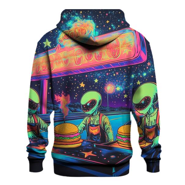 Neon Diner Aliens embroidered hoodies
