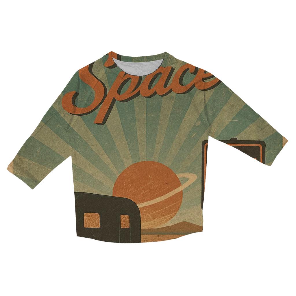 Retro Cosmic Roadtrip Poster custom 3/4 sleeve shirts