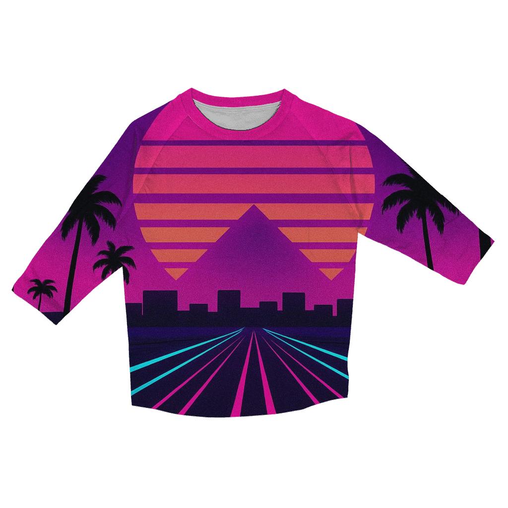 Neon Horizon Boulevard printed three quarter sleeve shirts