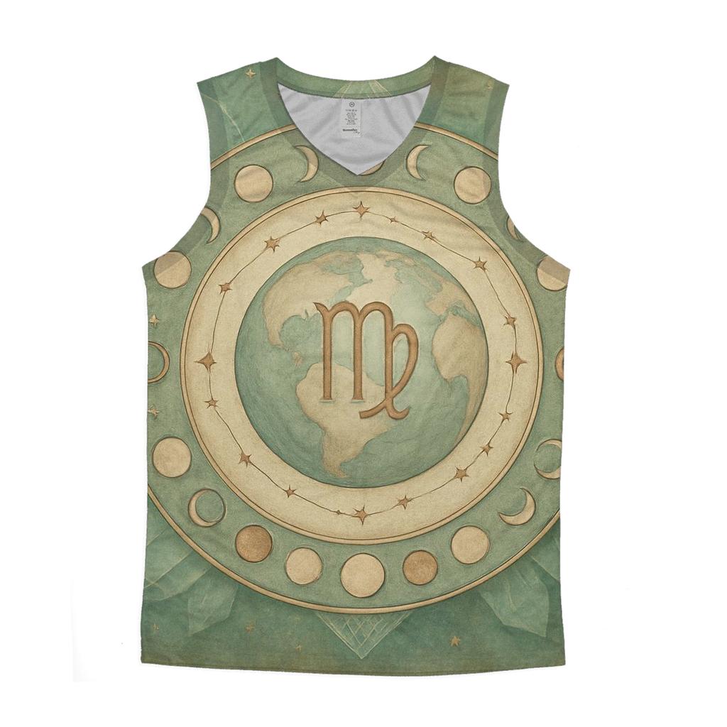 Lunar Virgo Earth Mandala casual summer tank tops