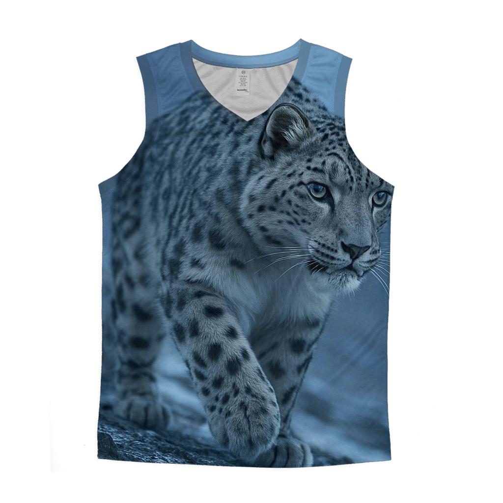 Mist Ridge Stalker Snow Leopard designer workout tanks