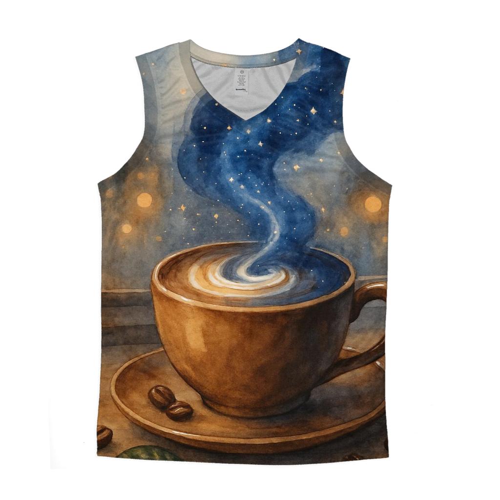 Latte Nebula Bloom designer workout tanks