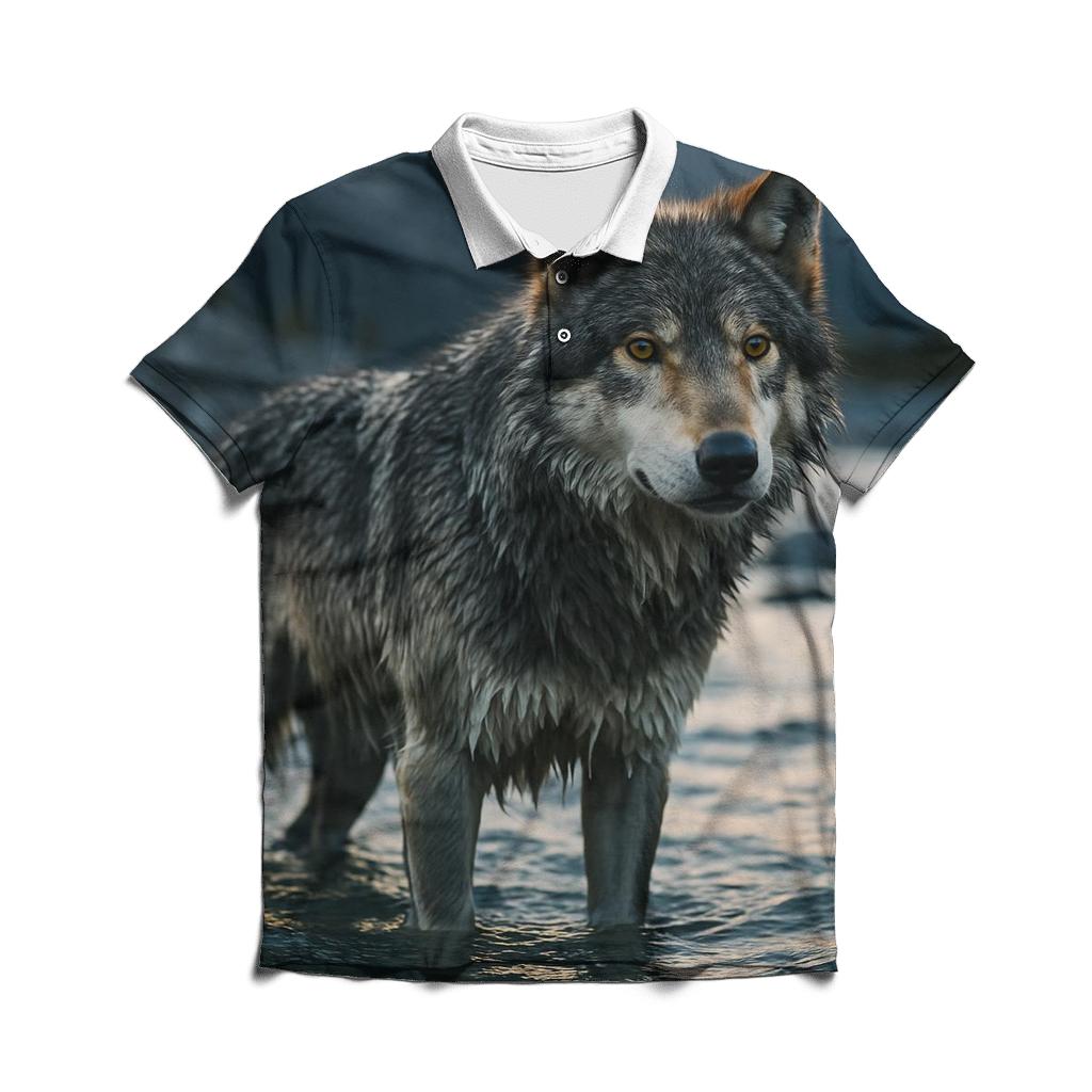 River Sentinel Wolf branded logo polo shirts