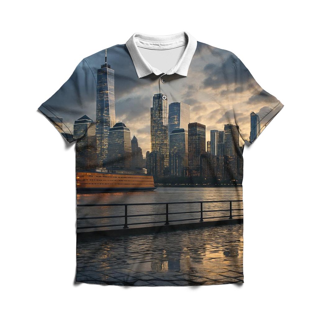 Hudson Twilight Observatory embroidered polo tops