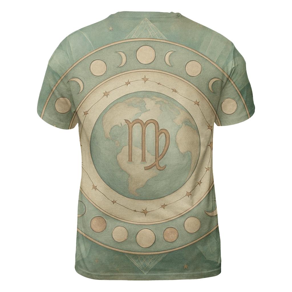 Lunar Virgo Earth Mandala creative print fashion shirts