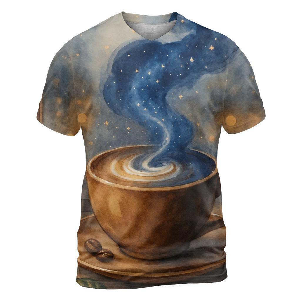Latte Nebula Bloom trendy printed shirt styles