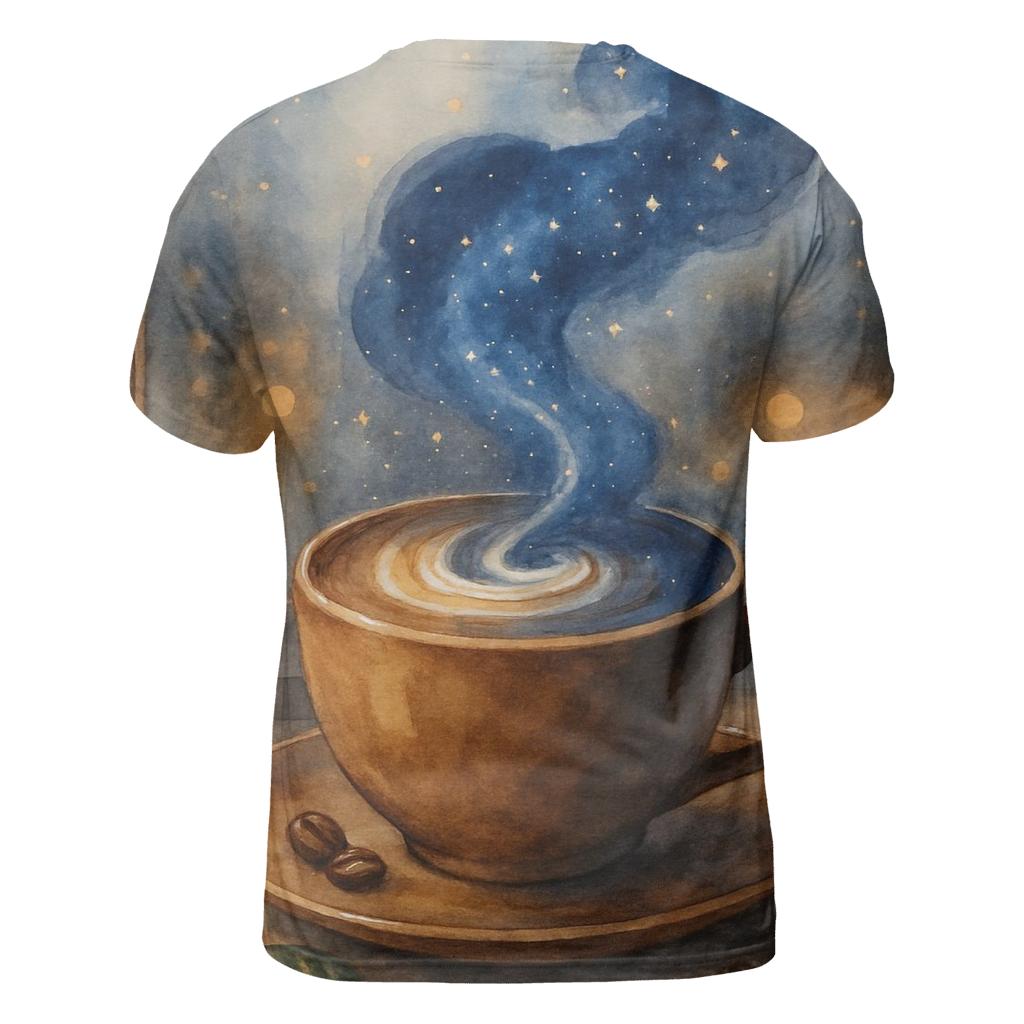 Latte Nebula Bloom trendy printed shirt styles