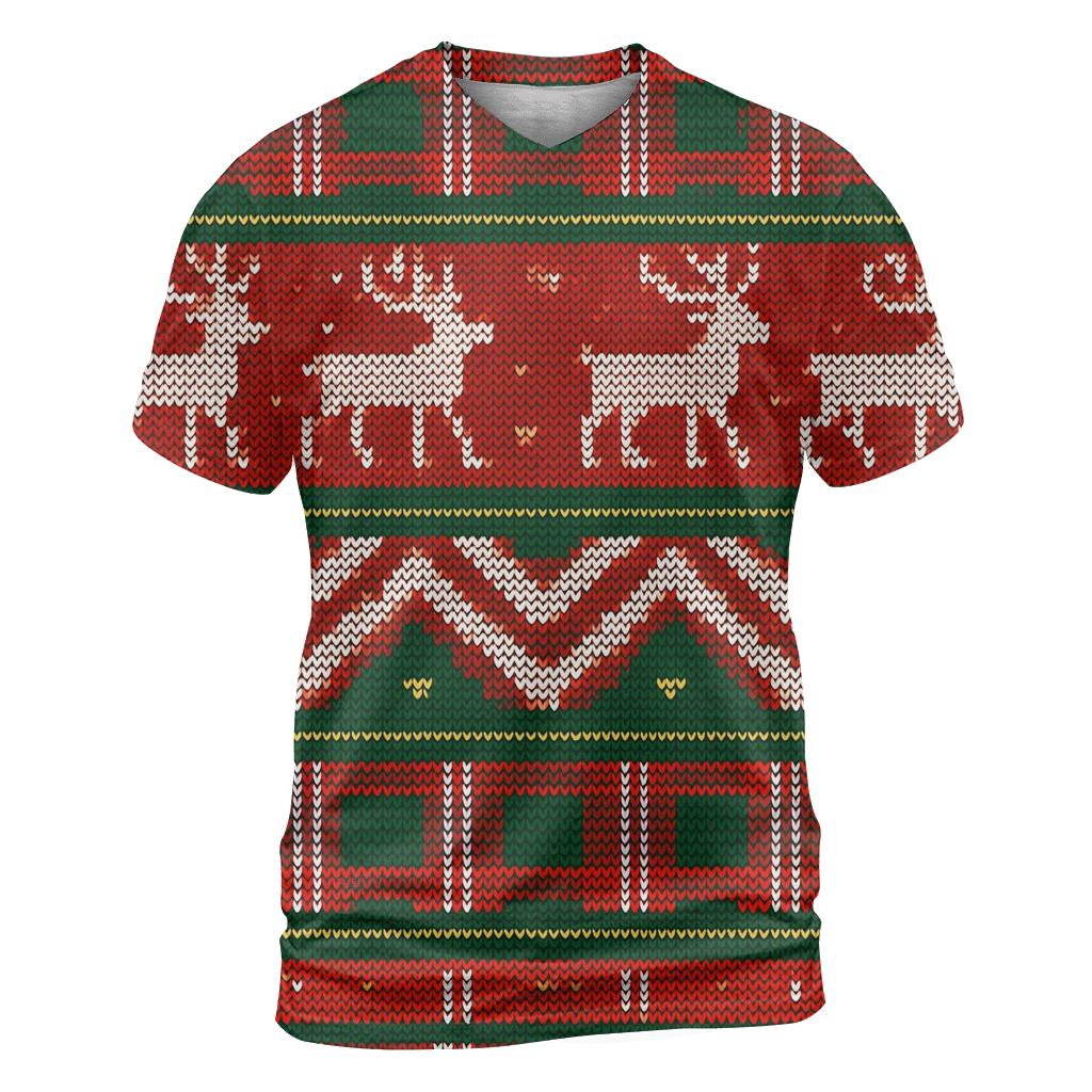 Tinsel Tartan Reindeer Row Design unique graphic print tees