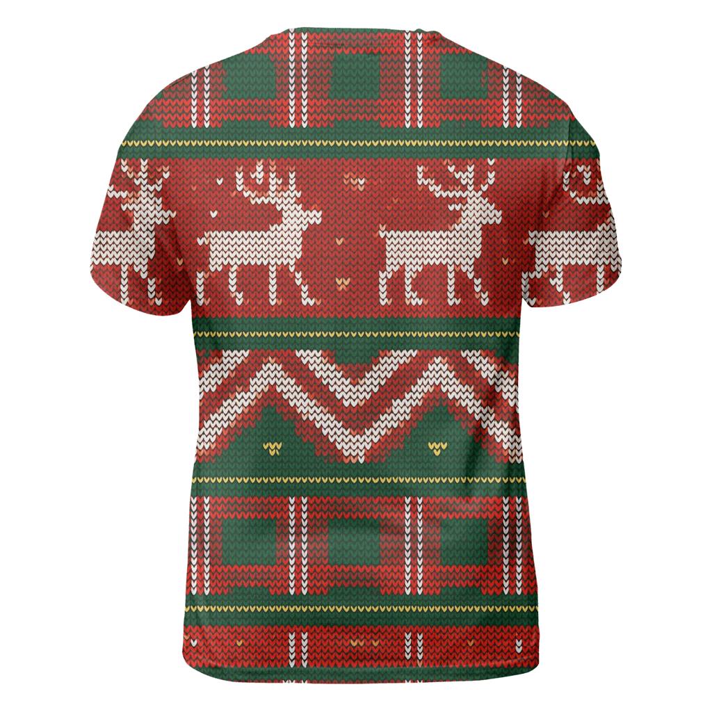 Tinsel Tartan Reindeer Row Design unique graphic print tees