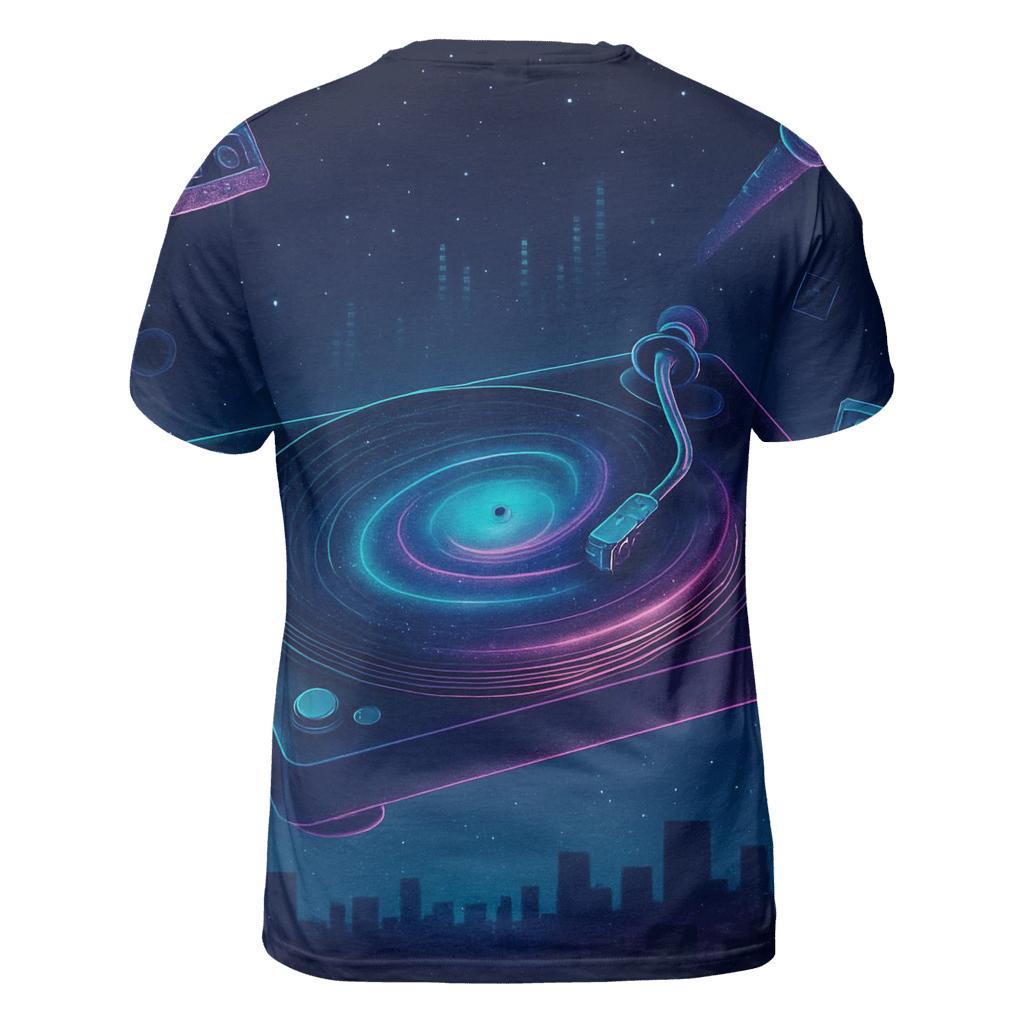 Neon Turntable Galaxy personalized full print shirts