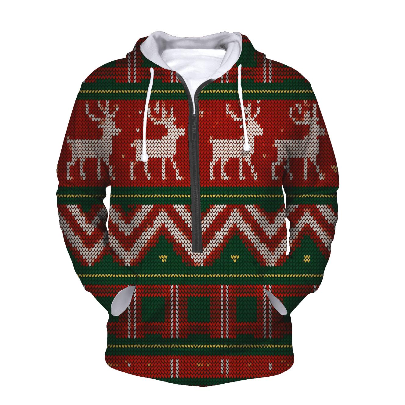 Tinsel Tartan Reindeer Row Design hoodies fashion
