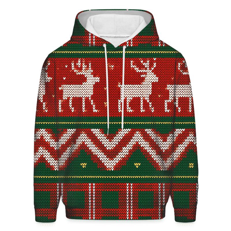 Tinsel Tartan Reindeer Row Design printed hoodies