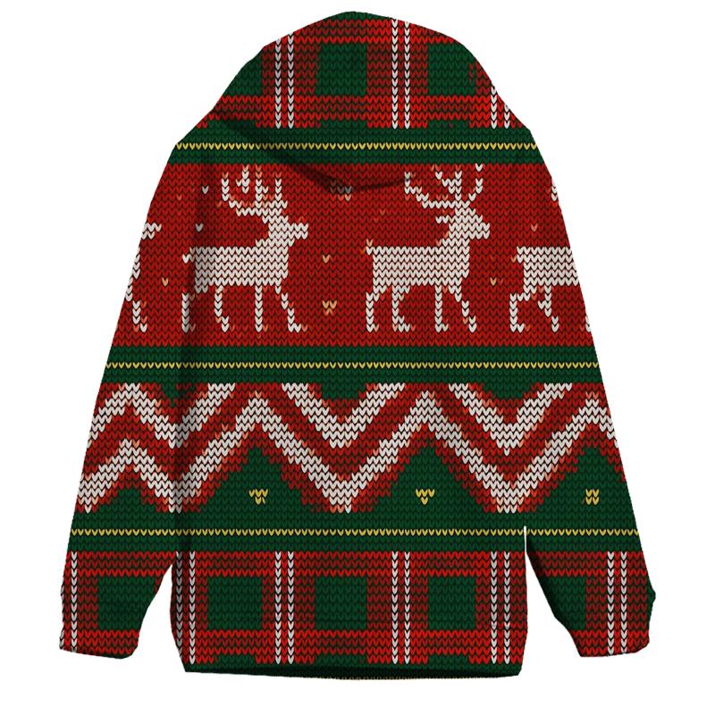 Tinsel Tartan Reindeer Row Design printed hoodies
