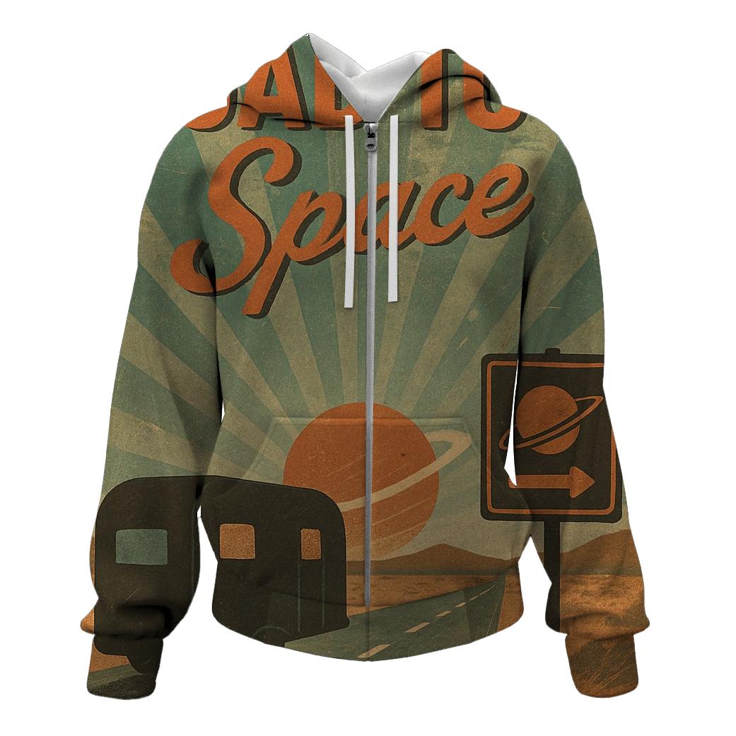Retro Cosmic Roadtrip Poster hoodie styles