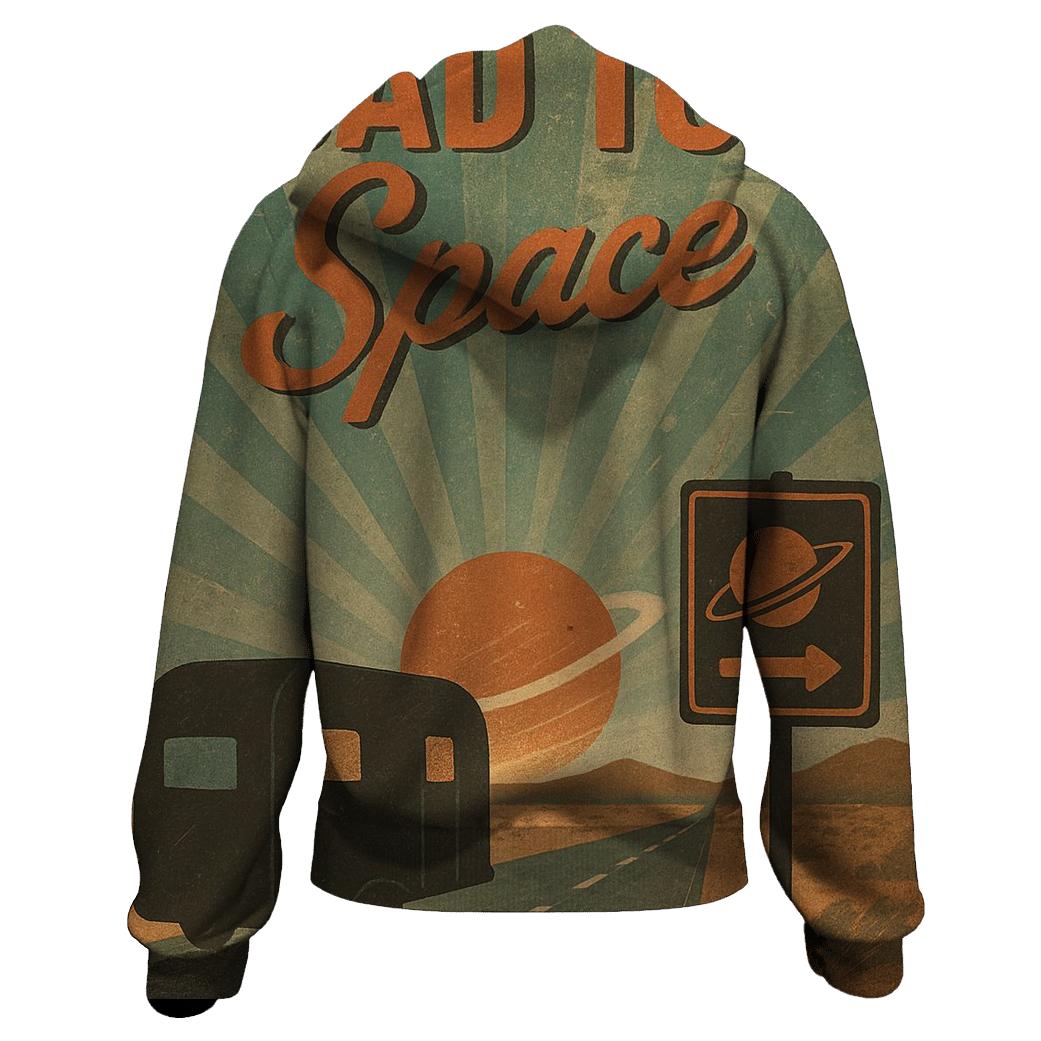 Retro Cosmic Roadtrip Poster hoodie styles