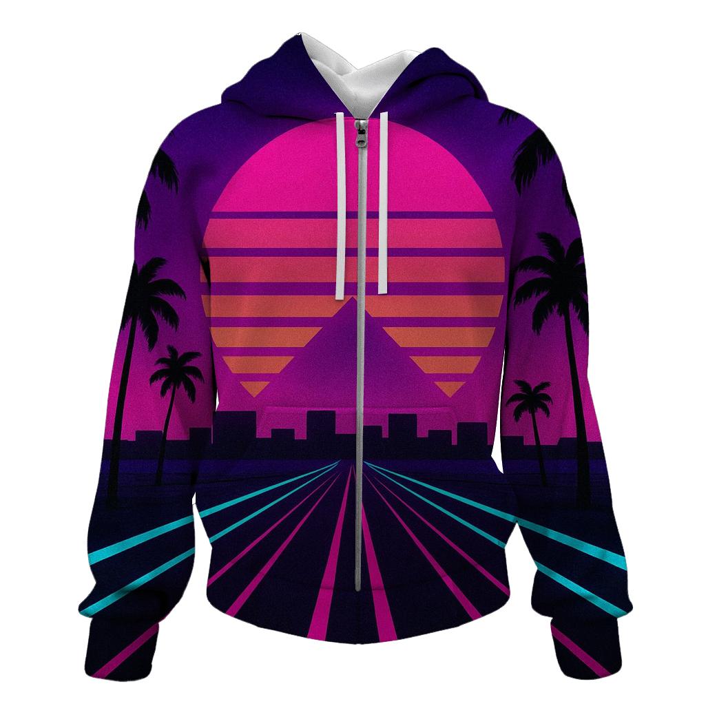 Neon Horizon Boulevard premium hoodies