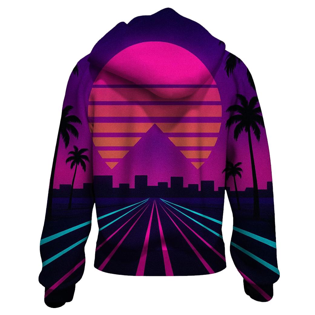 Neon Horizon Boulevard premium hoodies