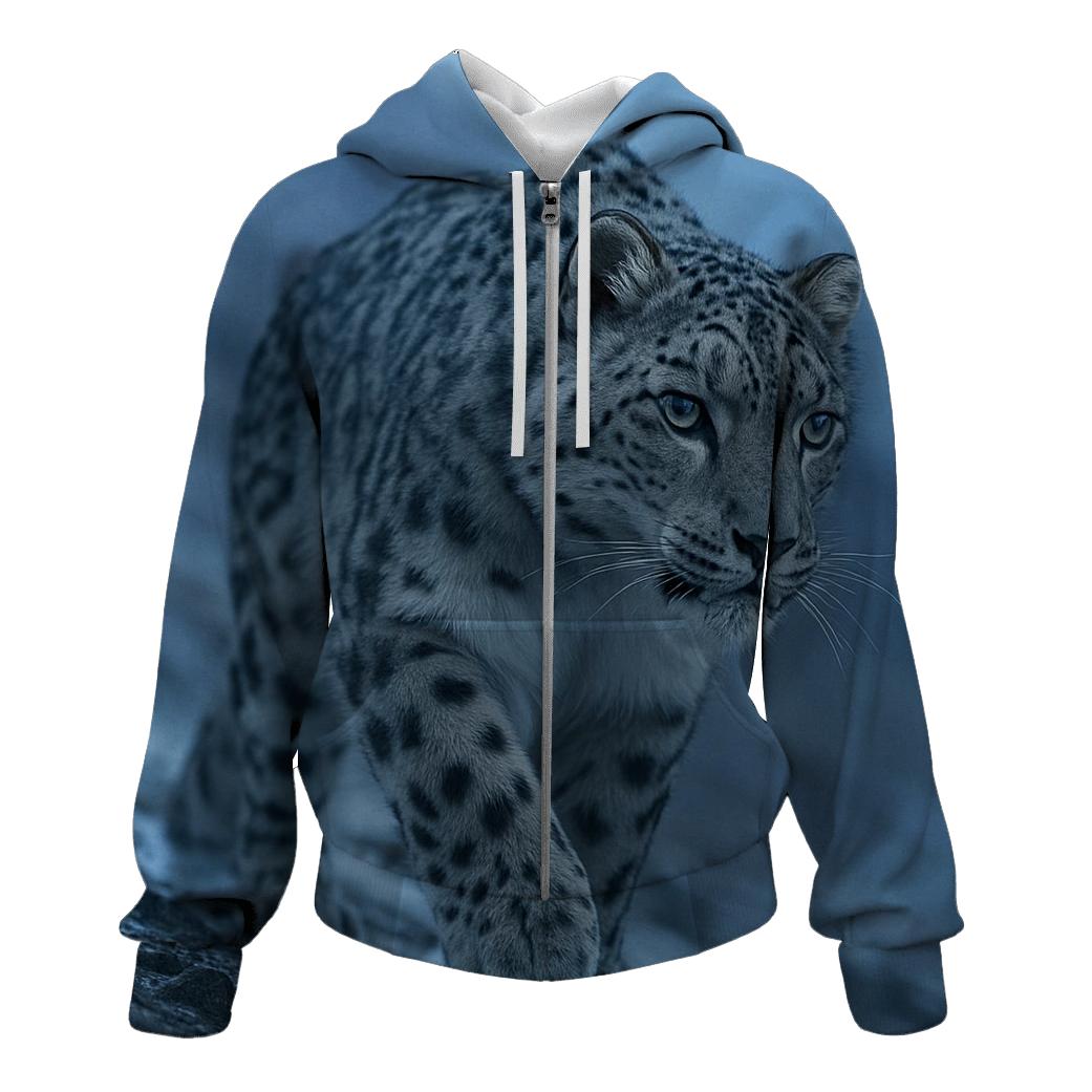 Mist Ridge Stalker Snow Leopard custom hoodies
