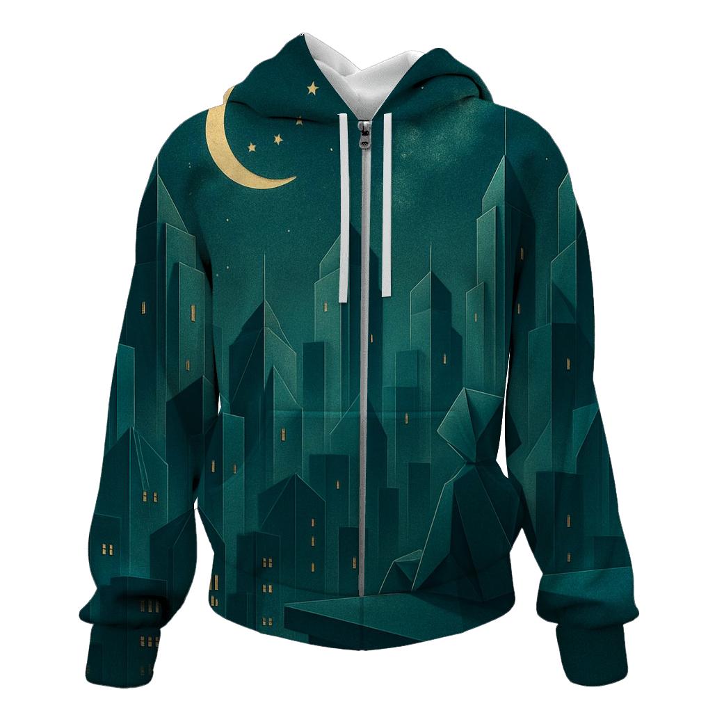Luminous Origami City hoodie designs