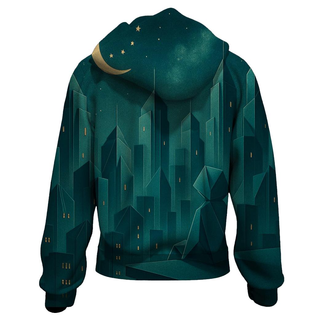 Luminous Origami City hoodie designs