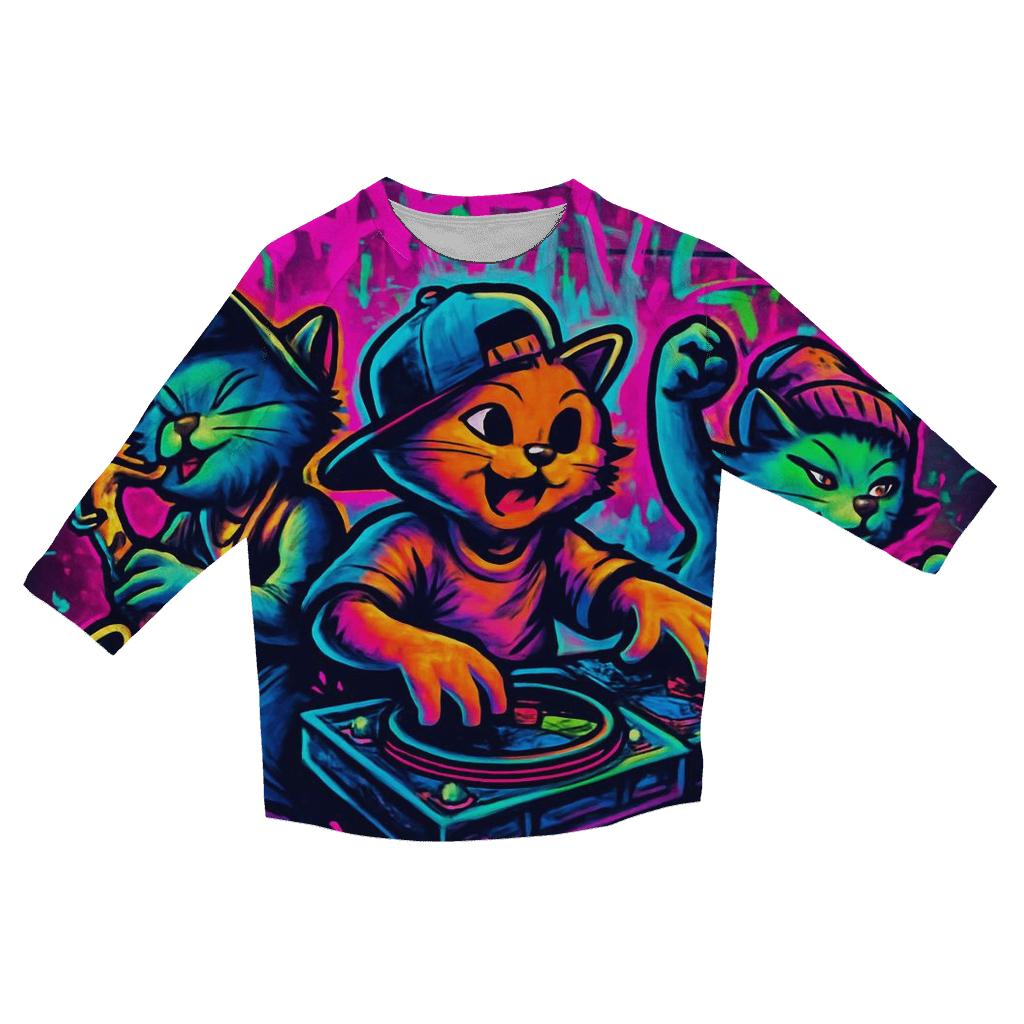 Graffiti Alley Jazz Cats stylish quarter sleeve tops