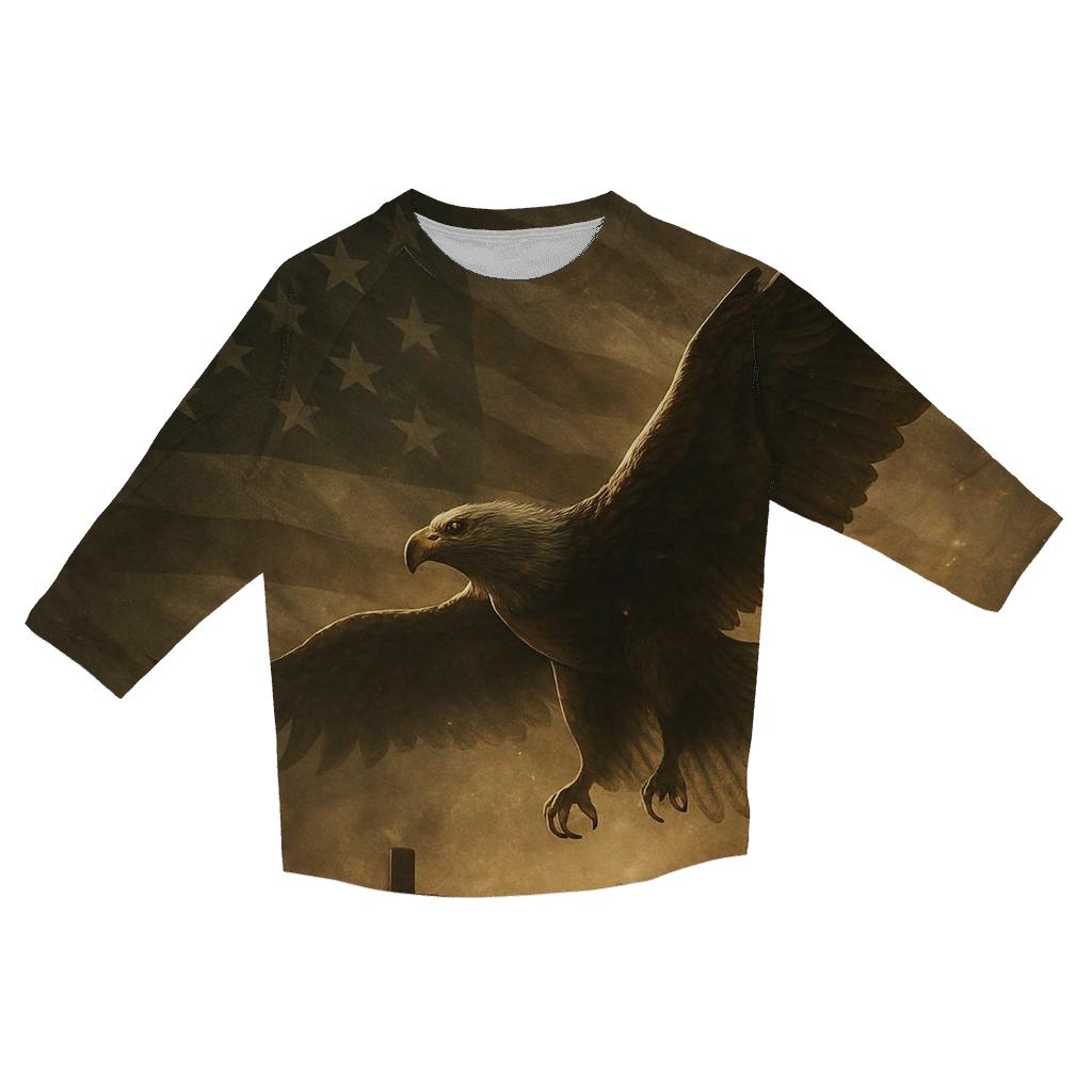 Eagle Over Remembrance Field stylish quarter sleeve tops