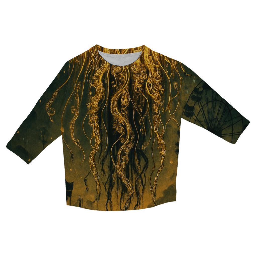 Gilded Jellyfish Nebula trendy 3/4 sleeve tops