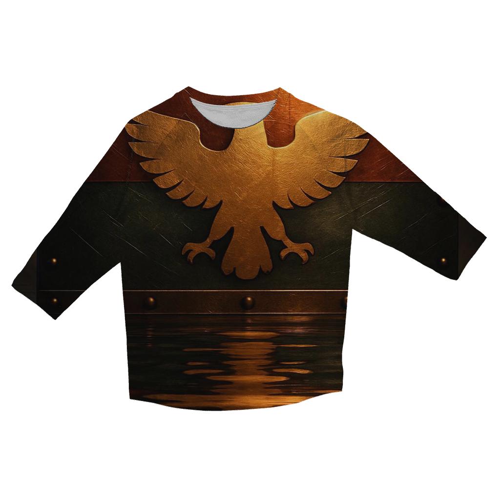 Golden Eagle Banner Reflection casual three quarter sleeve shirts