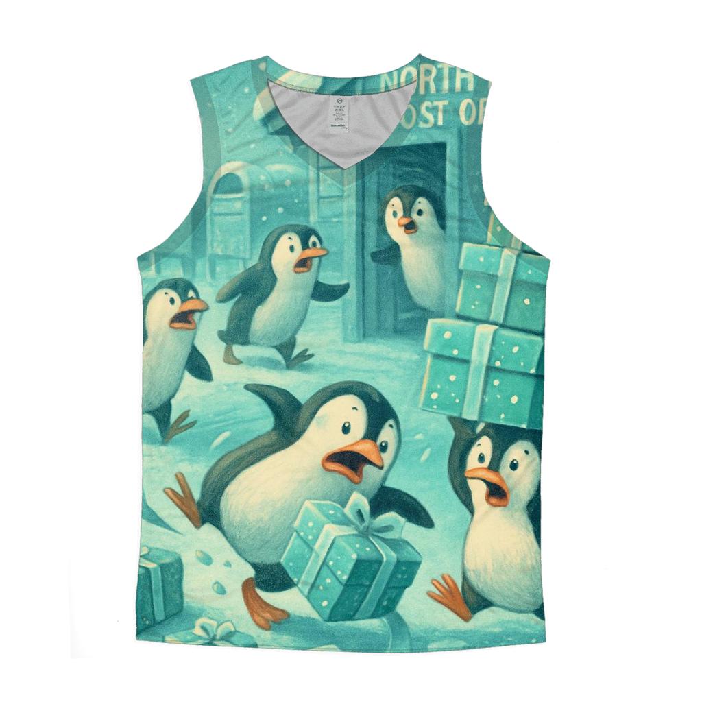 Penguin Post Office Panic personalized athletic tanks