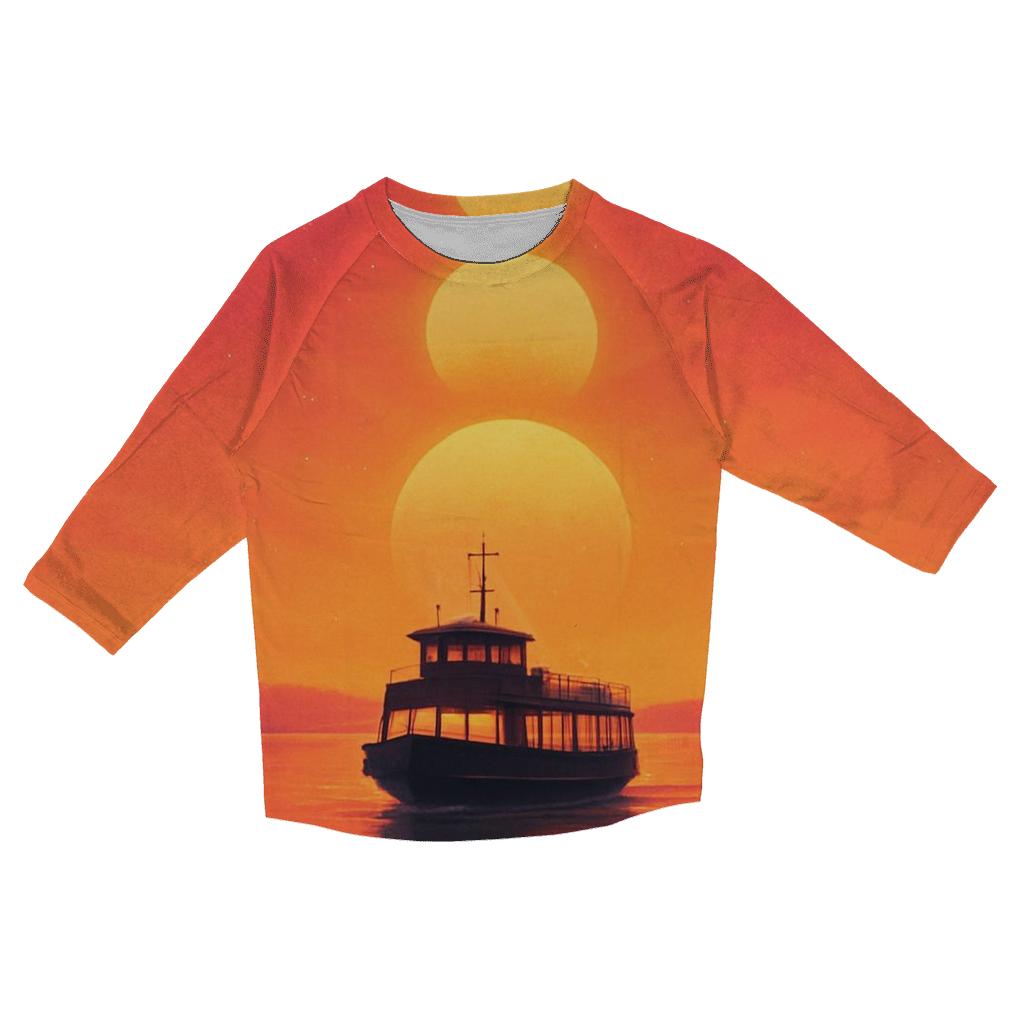 Coral Sky Ferry casual three quarter sleeve shirts