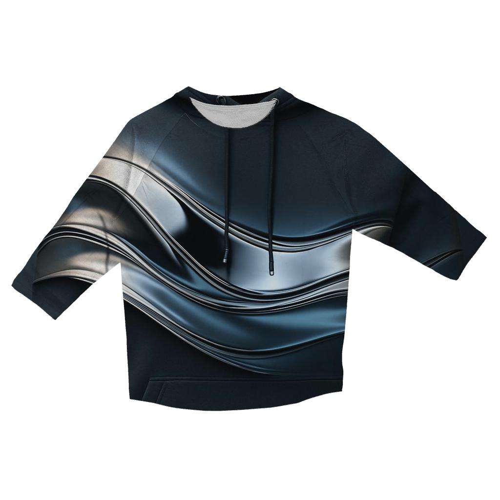 Metallic Ribbon Horizon printed three quarter sleeve shirts