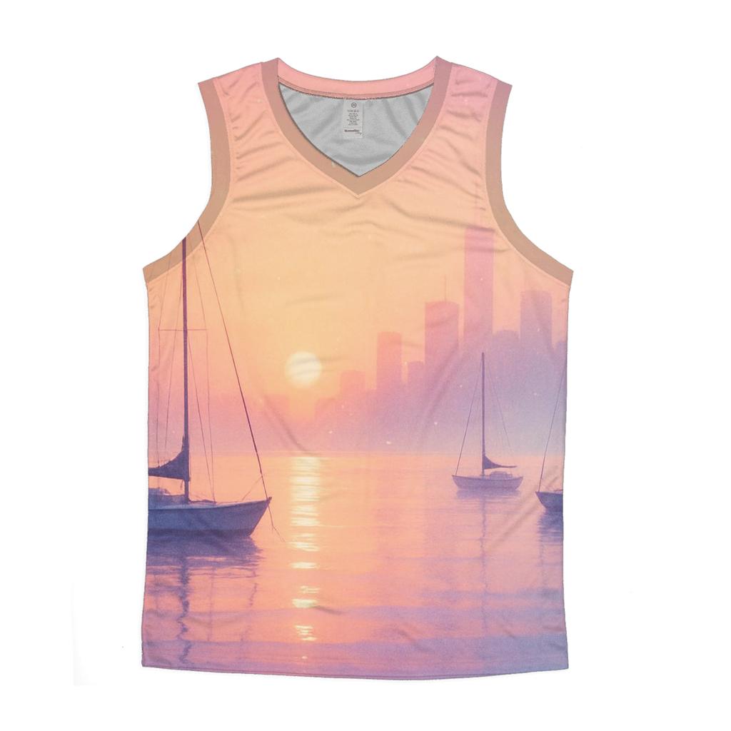 Lavender Harbor Glow cotton sleeveless tops